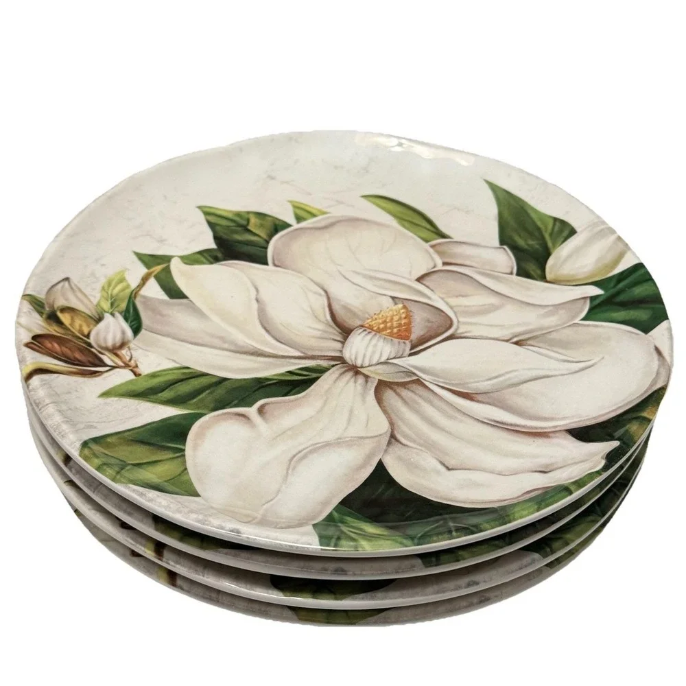 Pier 1 Magnolia Floral Pattern Ironstone 8.75